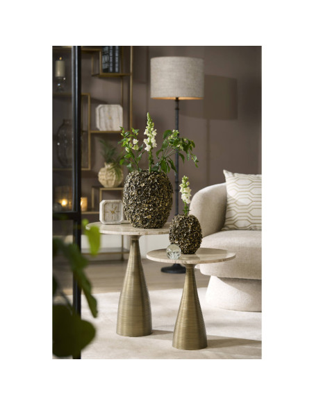 Grey marble table clock 13x13 | LIGHT & LIVING - 4