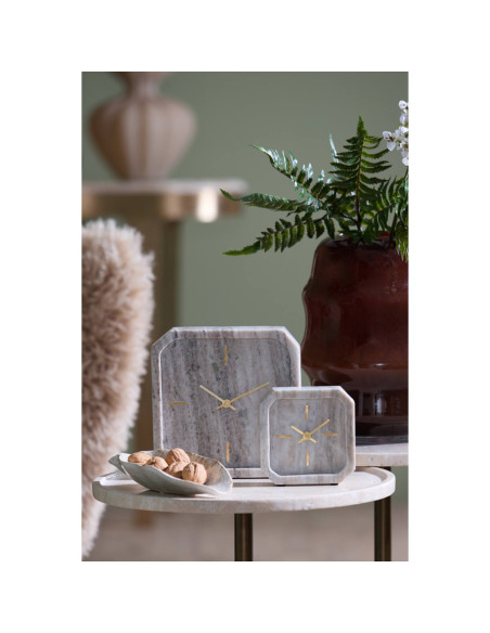 Grey marble table clock 13x13 | LIGHT & LIVING - 3