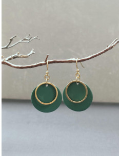 Náušnice kruhové, zelené | PIOU PIOU