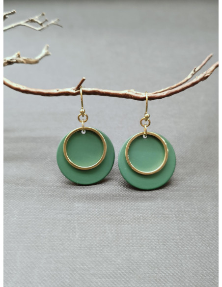 Náušnice kruhové, zelené | PIOU PIOU