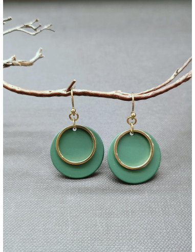 Náušnice kruhové, zelené | PIOU PIOU