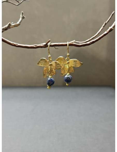 Náušnice květy s lapisem | PIOU PIOU