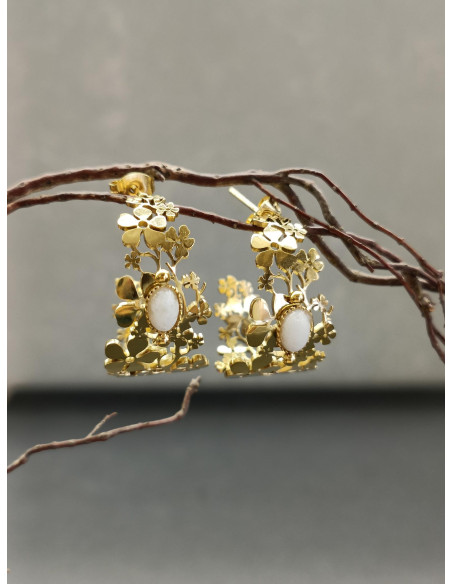 copy of Náušnice s perleťovým květem a ptáčkem | PIOU PIOU - 2