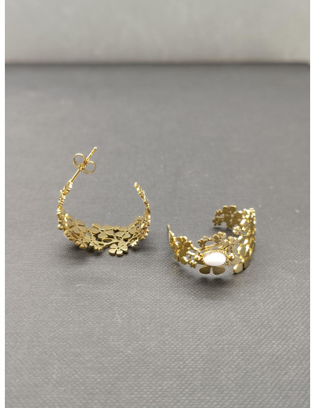 copy of Náušnice s perleťovým květem a ptáčkem | PIOU PIOU - 3