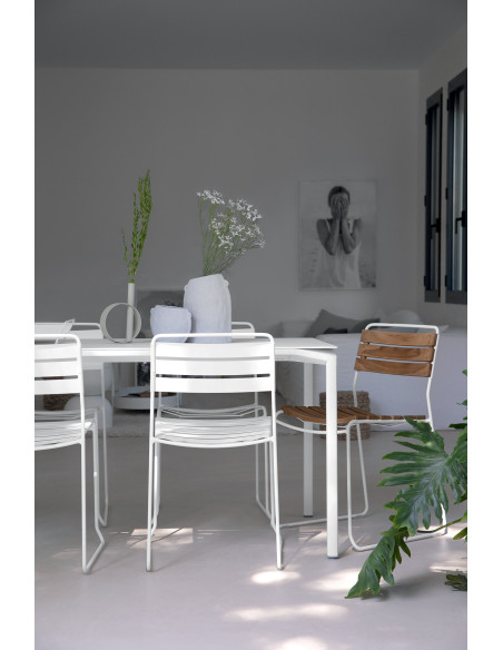 Kovová židle Surprising s teakem, outdoor/ indoor | FERMOB