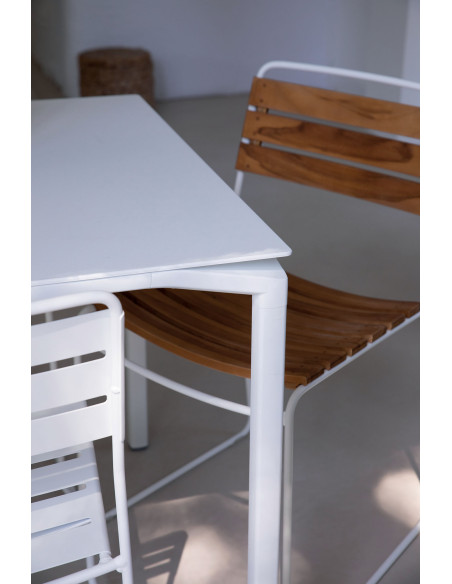 Kovová židle Surprising s teakem, outdoor/ indoor | FERMOB