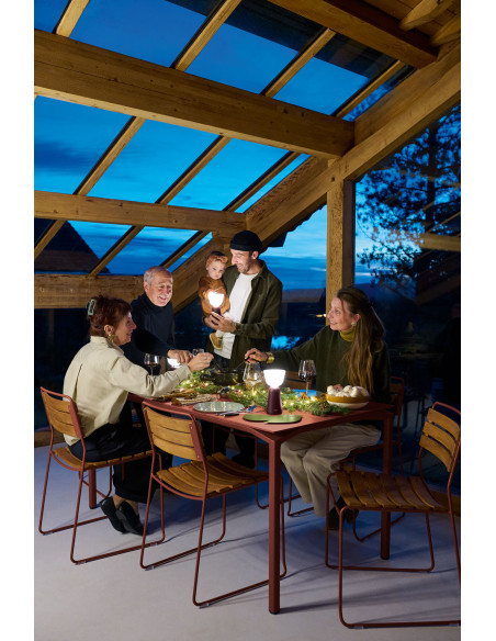 Kovová židle Surprising s teakem, outdoor/ indoor | FERMOB