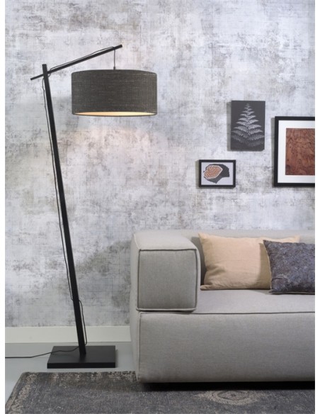 Dřevěná stojací lampa ANDES černá se stínítkem | GOOD&MOJO-2