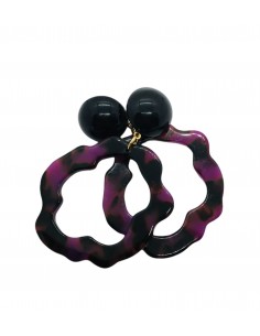 Naušnice fialové s mramorováním| FRANCINE BRAMLI-1 2