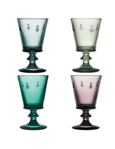 Set of 4 colored wine glasses Bee | LA ROCHERE - 1