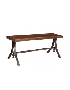 Metal bench with wooden seat - 1