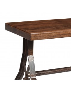 Metal bench with wooden seat - 1 2