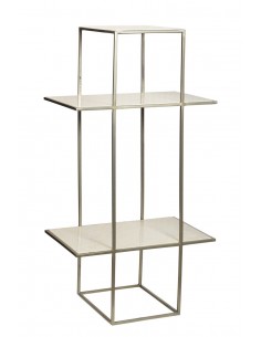 Shelf rack in silver color, with marble - 1