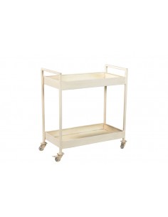 Kovový servírovací stolek, krémová patina | dovoz Indie-1