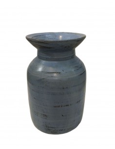 Wooden vase - light blue - 1