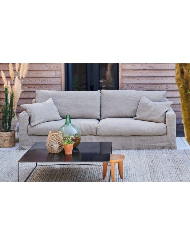 Lněná pohovka Biscarosse, š.206cm, v bílém potahu New Lin | HOME SPIRIT-3