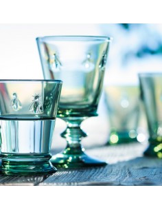 Barevná sklenice na víno Včela, zelená | LA ROCHÈRE-1 2