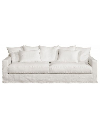 Biarritz linen sofa in white, width 240 cm, cover New Lin | HOME SPIRIT - 1