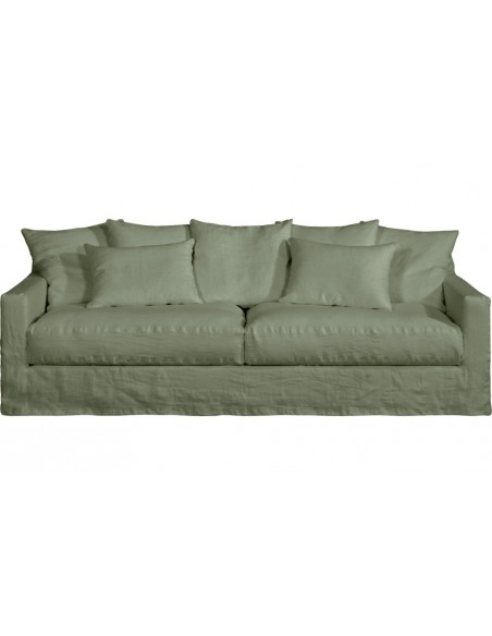 Biarritz linen sofa in white, width 240 cm, cover New Lin | HOME SPIRIT - 4