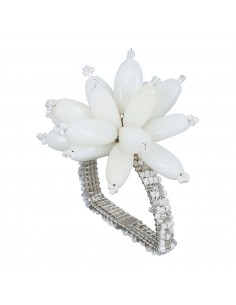 White Beaded Fleuri Napkin Ring | TABLE OF CONTENTS - 1