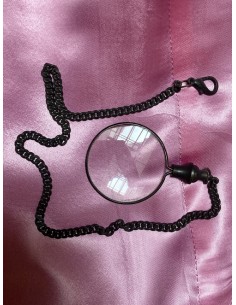 Kapesní lupa na kovovém řetízku, antik-1 2